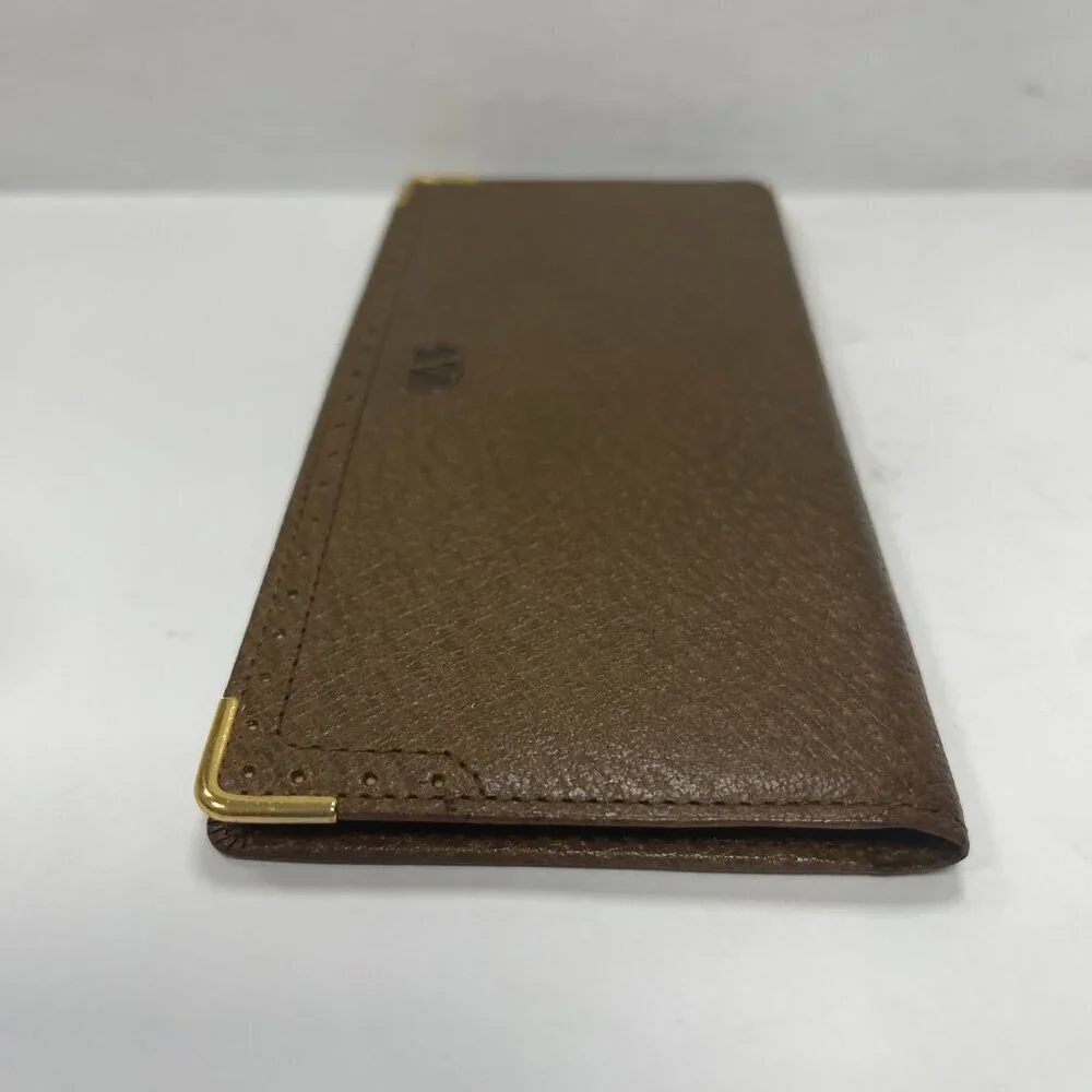Valentino Garavani Brown Leather Slim Bifold Long Wallet - Preowned